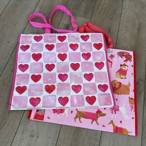 Homegoods TJMaxx Marshalls Viral Valentines Day Heart & Dog Print Tote Bags NWOT